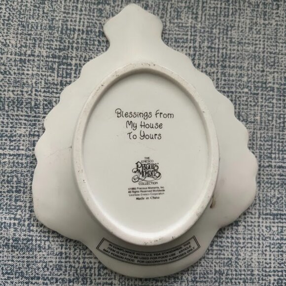 Precious Moments 1995 Christmas Wishes Collection Plate Candy Dish Decor - Picture 3 of 4